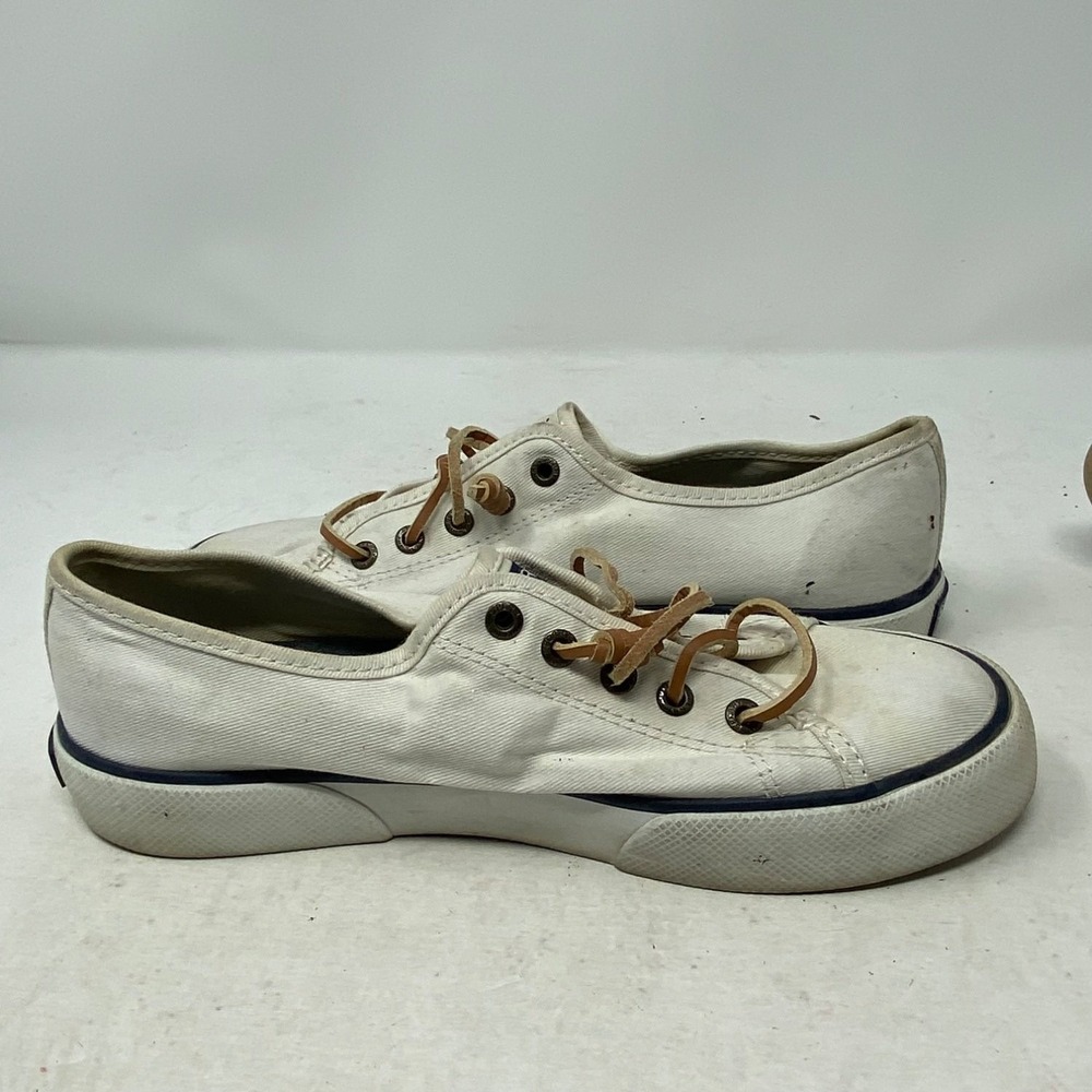 Sperry Crest Vibe Womens 5.5 White Canvas Sneakers STS95128 Memory Foam - Picture 6 of 15
